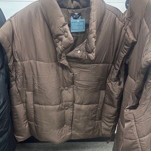 Brown Puffer Coat - Women's Quilted Jacket